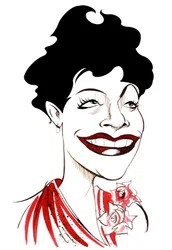 Ella Fitzgerald, American jazz singer; caricature